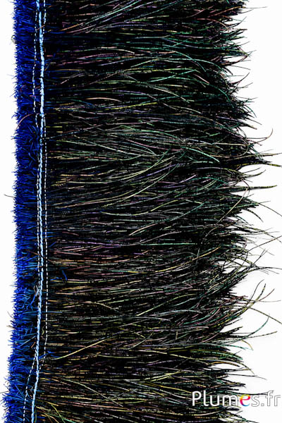 Pauw blauw franje - draadlengte 15-20 cm - blauw